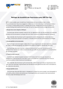 Qualité, Environnement et Certifications - MP Filtri